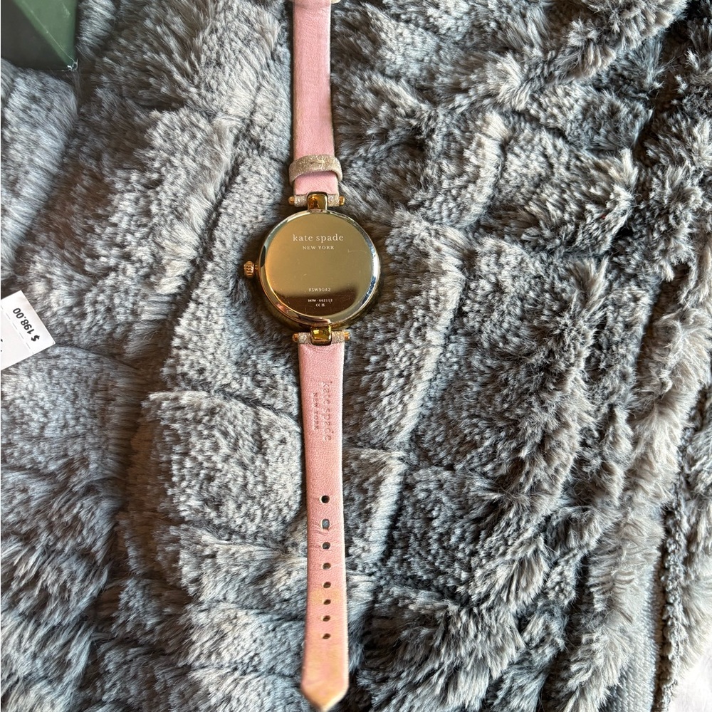 Kate Spade New York Holland Three-Hand Rose Gold-Tone Glitter Leather Watch 34mm - Picture 3 of 8